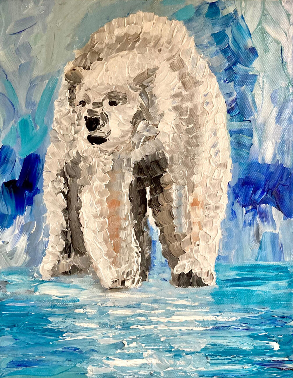 Expressive Wildlife · Acrylic on canvas, A small-format study created with a relatively large brush, exploring how limited mark size and bold strokes can still convey fine detail and form.