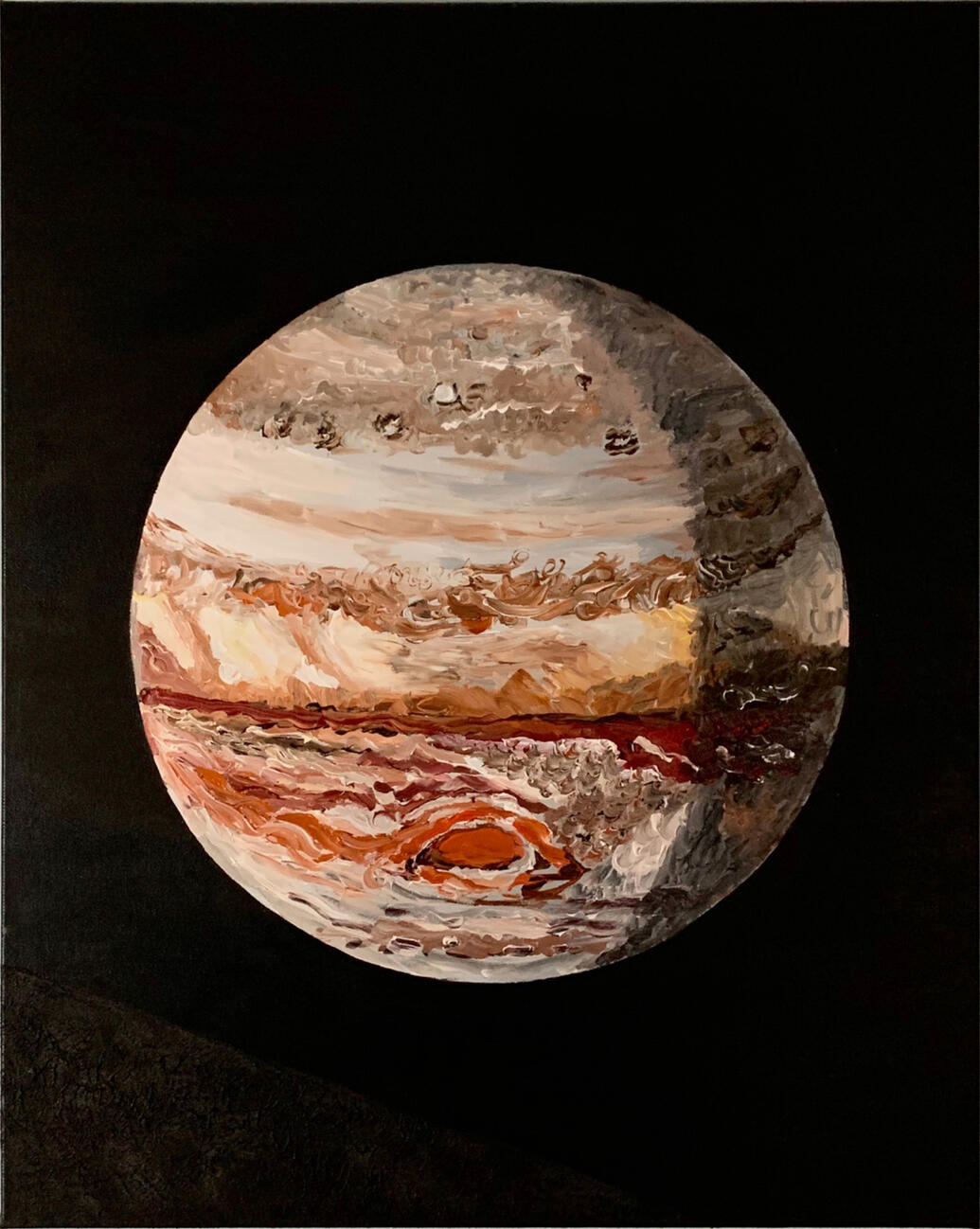 Planetary Landscape · Acrylic on canvas, A textural interpretation of Jupiter, painted as a personal gift for my brother.